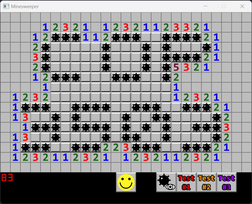 Screenshot of the Minesweeper Clone game