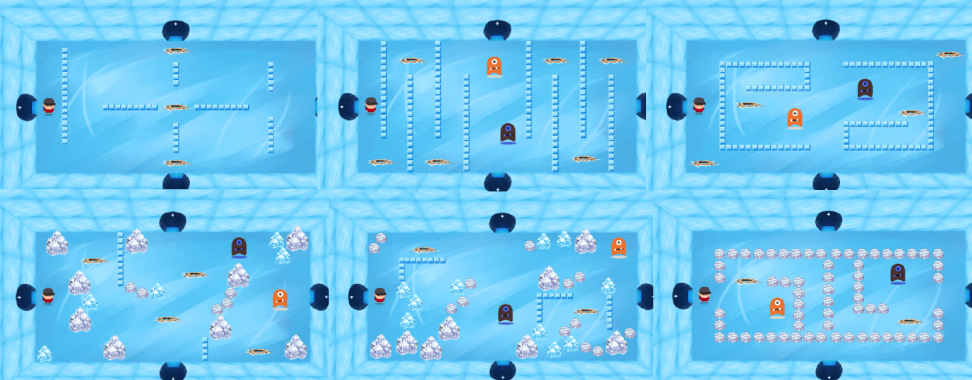 Design of several rooms in the game's level