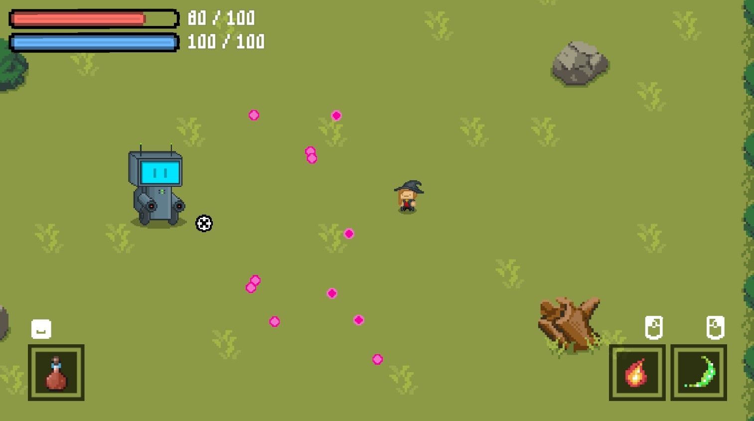Screenshot of the boss fight in the game.